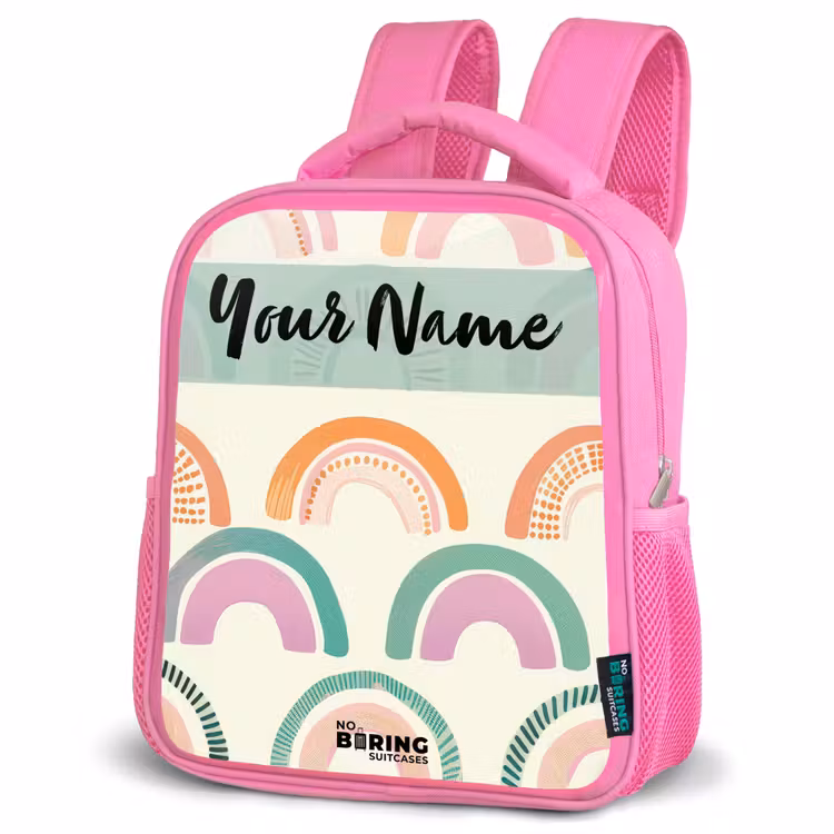 Kids backpack - Pink - Rainbow - Pastel - Pattern — 4