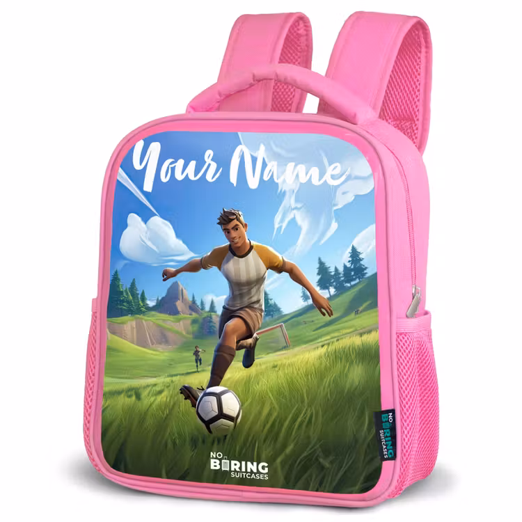 Kids backpack with name - Pink - Soccer - Boy - Goal - Soccer jersey — 4