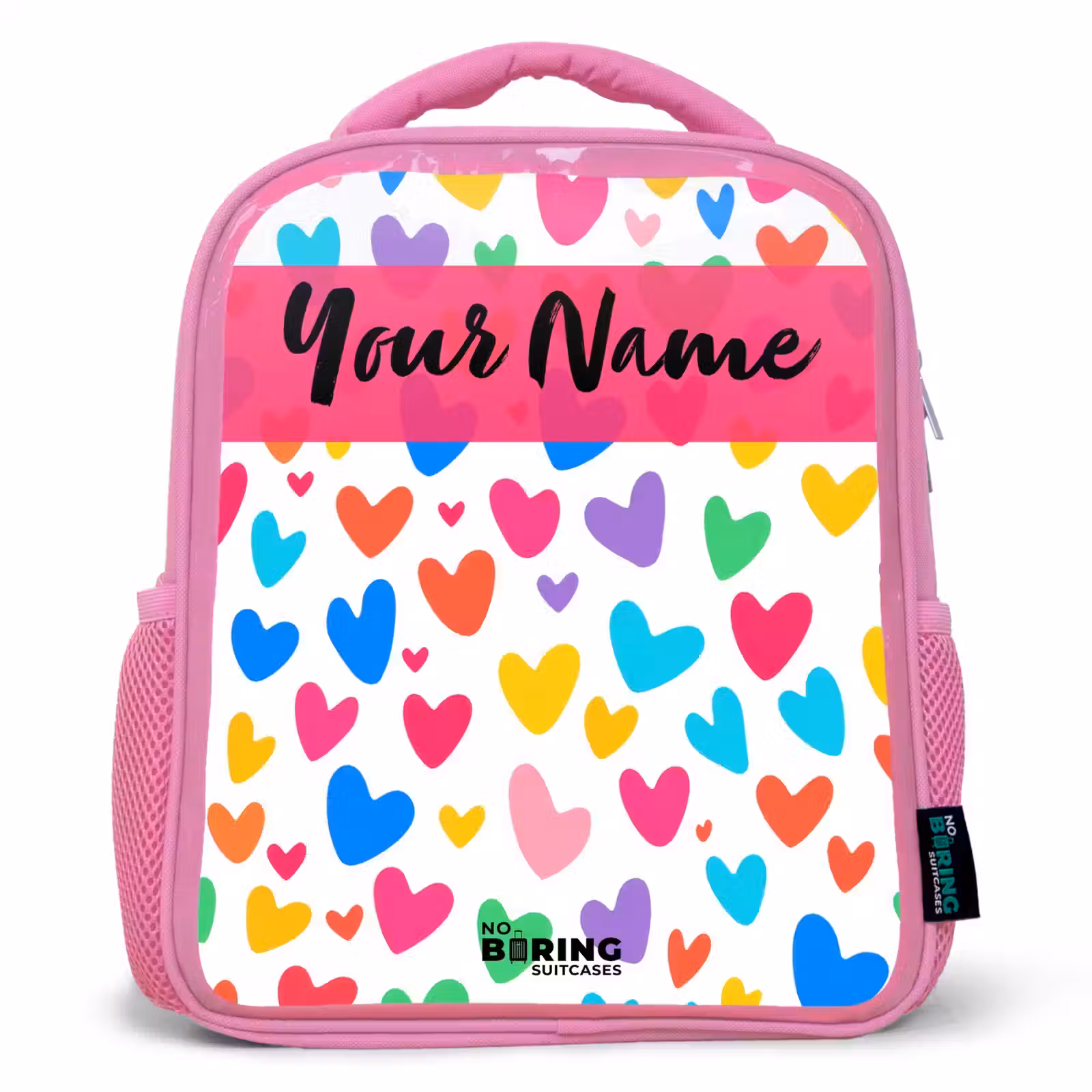 Kids backpack - Pink - Hearts - Colorful - Pattern — 1