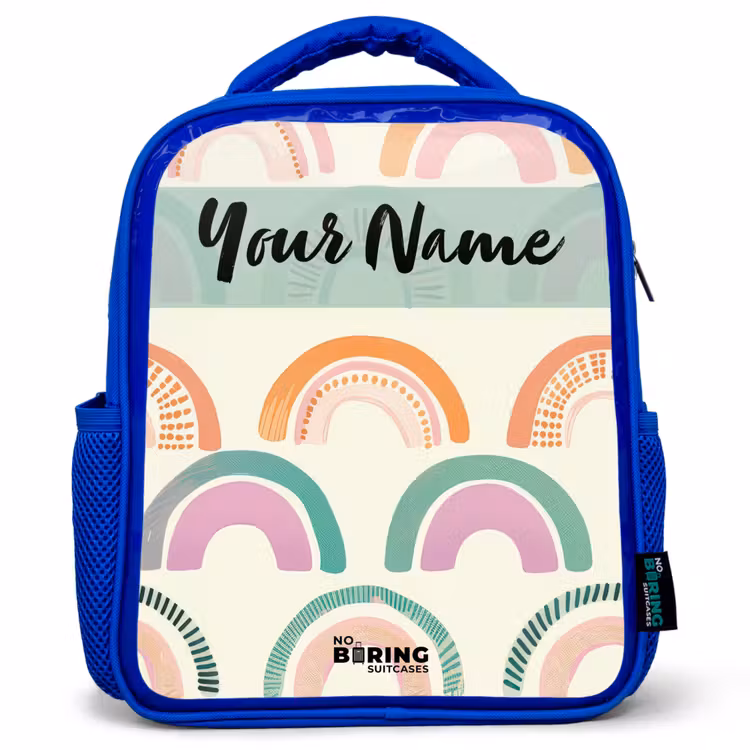 Kids backpack - Blue - Rainbow - Pastel - Pattern — 1