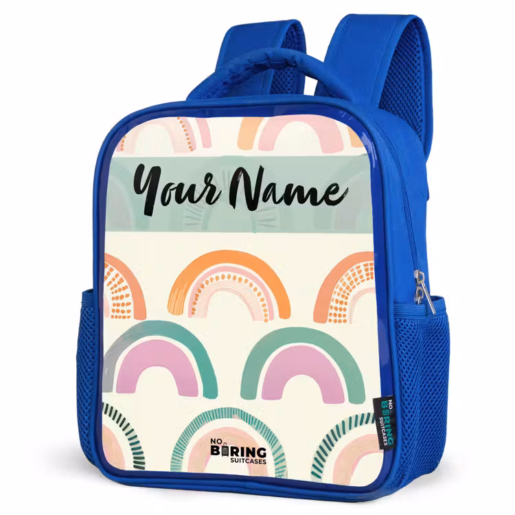 Kids backpack - Blue - Rainbow - Pastel - Pattern — 3