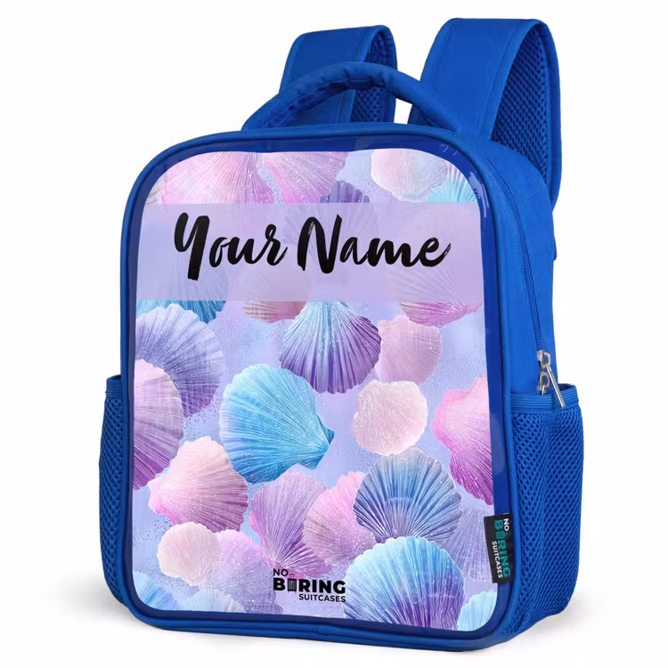 Kids backpack - Blue - Shells - Purple - Blue - Pattern — 3