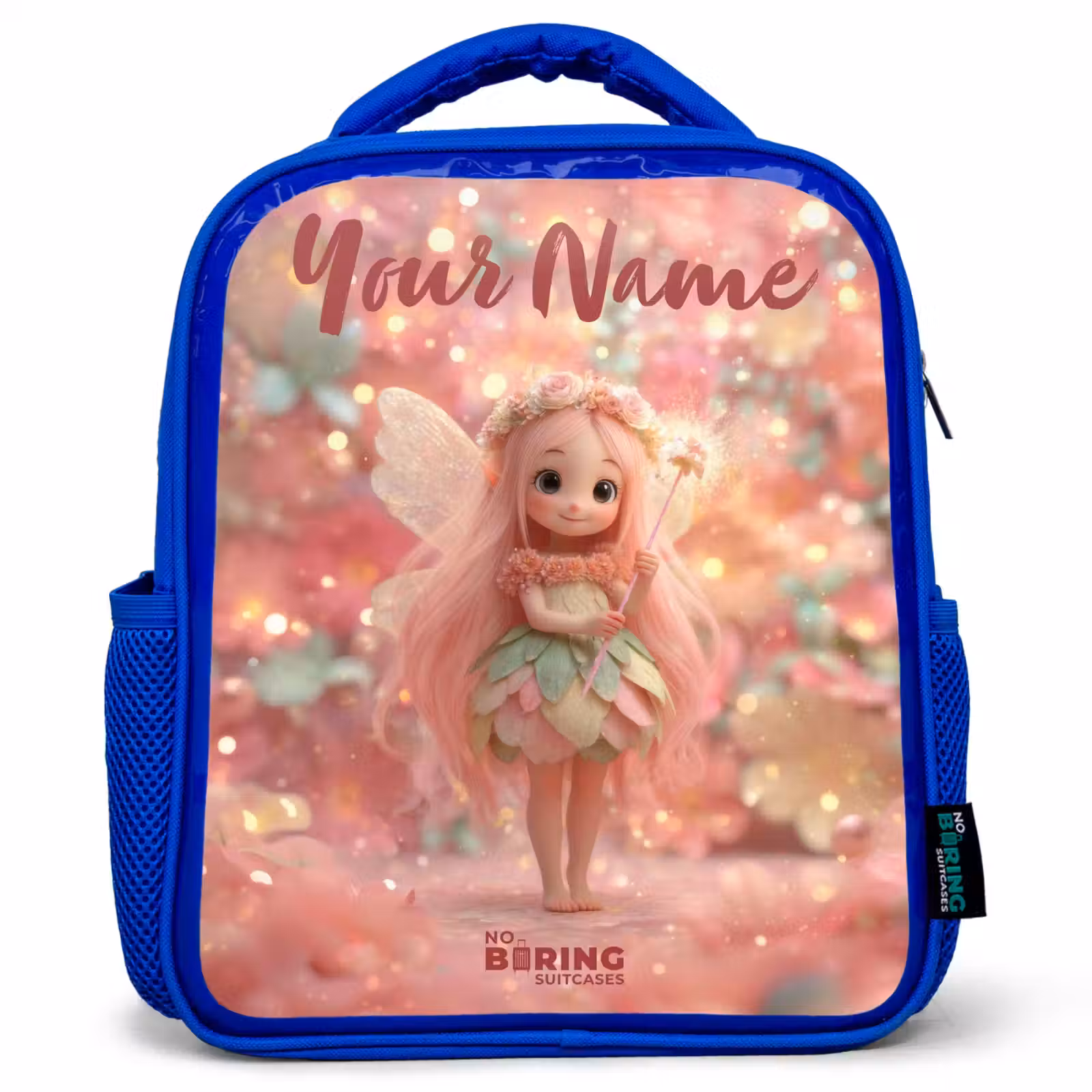 Kids backpack - Blue - Flower fairy in pink fairy world — 1