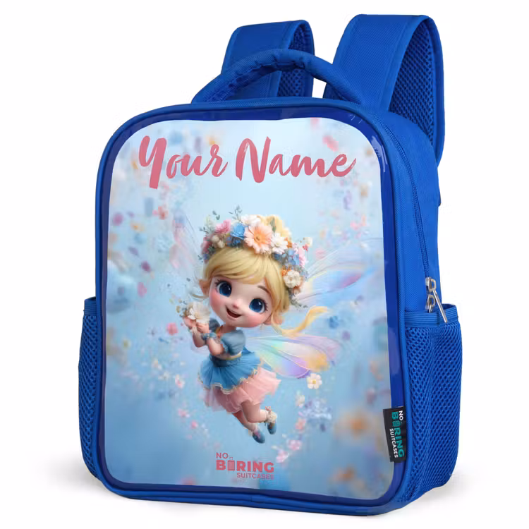 Kids backpack - Blue - Butterfly Fairy in Flower Air — 3