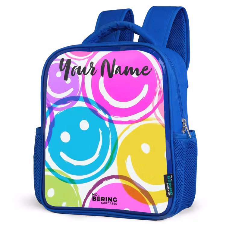 Kids backpack - Blue - Colorful explosion of smiles — 3