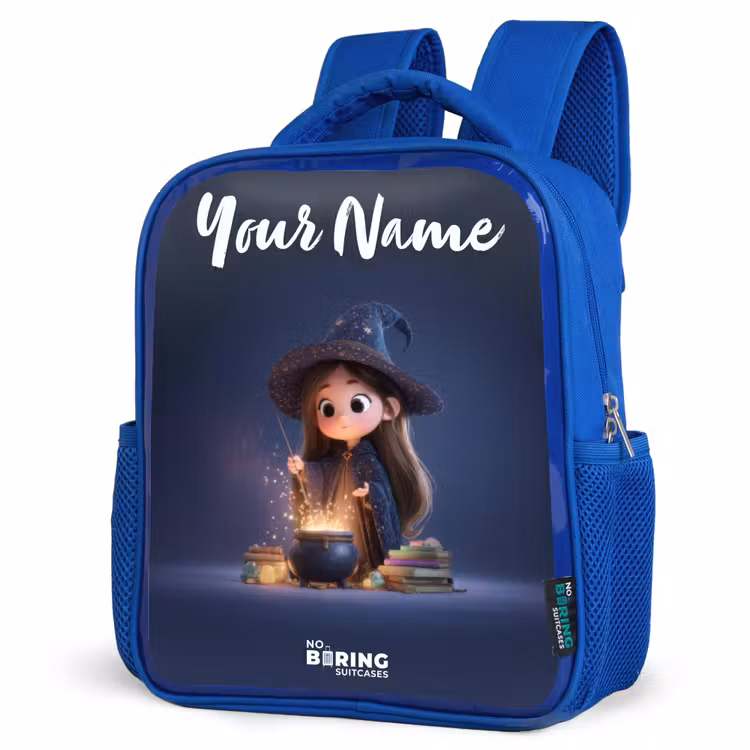 Kids backpack - Blue - Enchanted girl with cauldron — 3