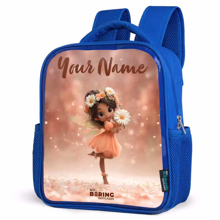 Kids backpack - Blue - Fairy with daisies — 3