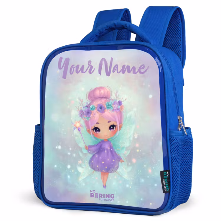 Kids backpack - Blue - Flower fairy in pastel shine — 3