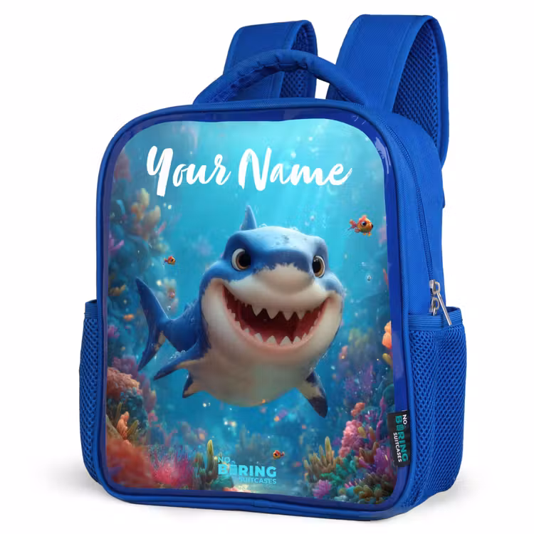 Kids backpack - Blue - Reef - Coral - Shark - Animal — 3