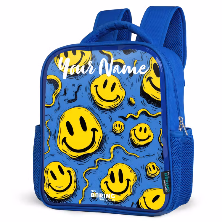 Kids backpack - Blue - Smiley - Blue - Yellow — 3