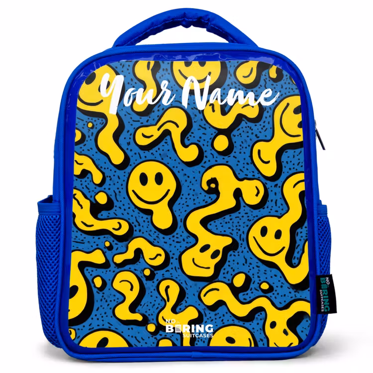Kids backpack - Blue - Smiley - Yellow - Blue — 1