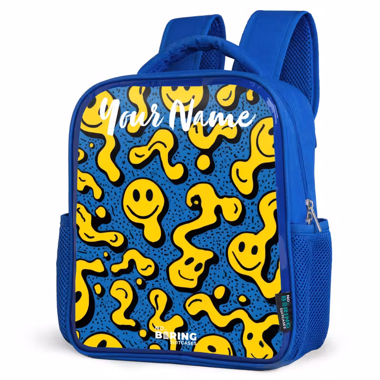 Kids backpack - Blue - Smiley - Yellow - Blue — 3