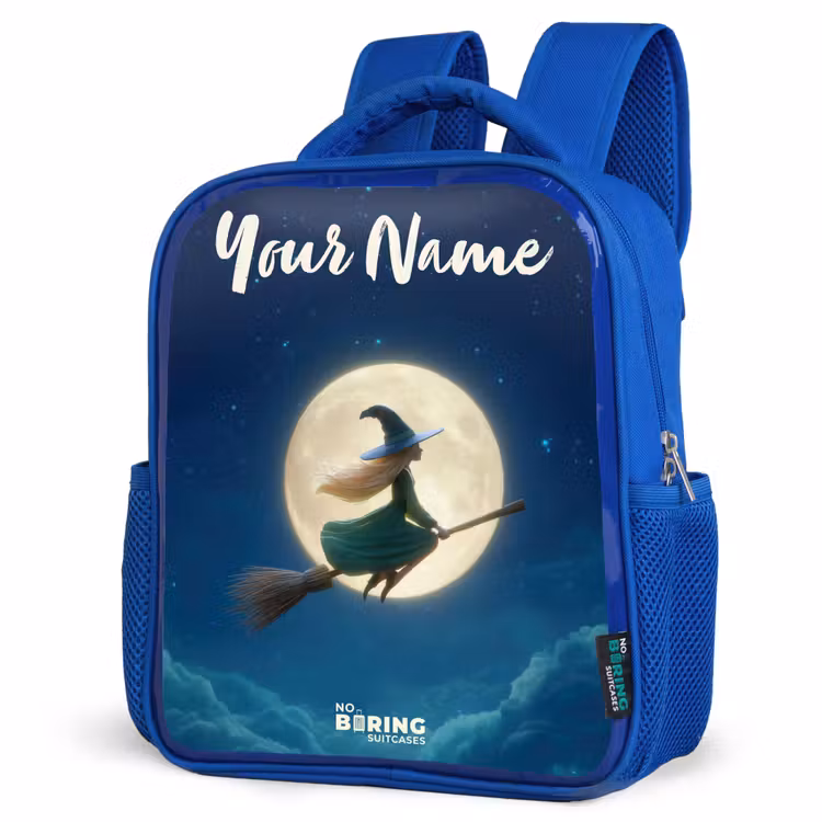 Kids backpack - Blue - Witch in Moonlight Flight — 3