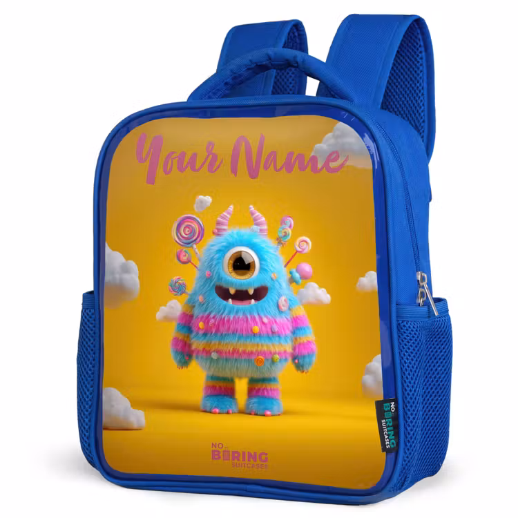 Kids backpack - Blue - Candy - Monster - Rainbow — 3