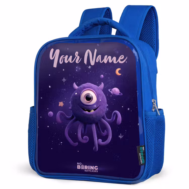 Kids backpack - Blue - Cosmic tentacle monster — 3