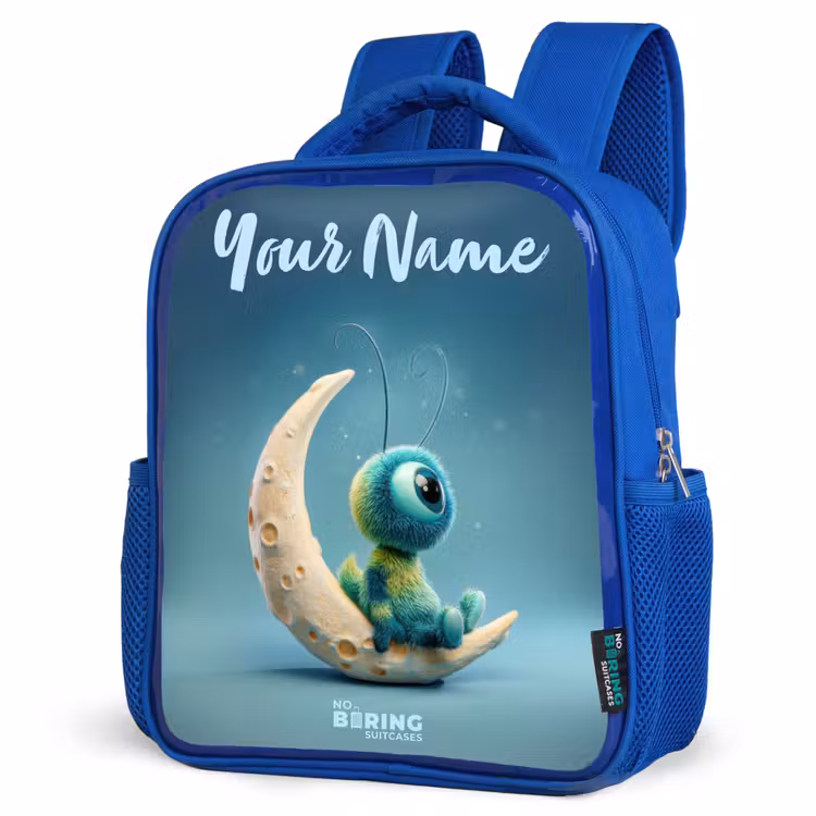 Kids backpack - Blue - Dreamy Creature on the Moon — 3