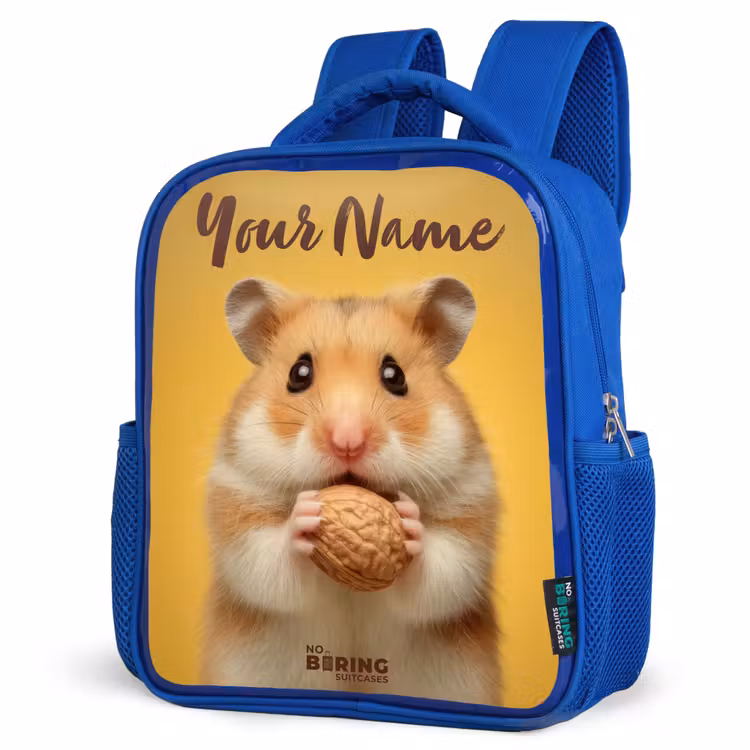 Kids backpack - Blue - Hamster - Walnut - Animal — 3