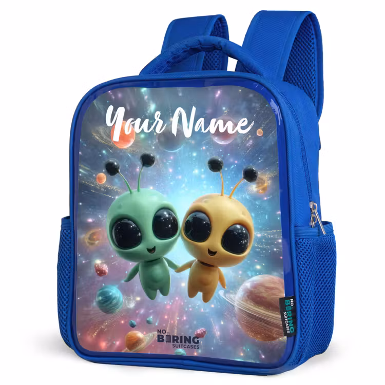 Kids backpack - Blue - Merry alien friends — 3