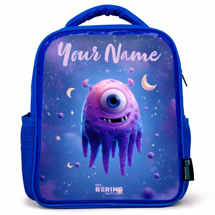 Kids backpack - Blue - Merry purple eye in space — 1