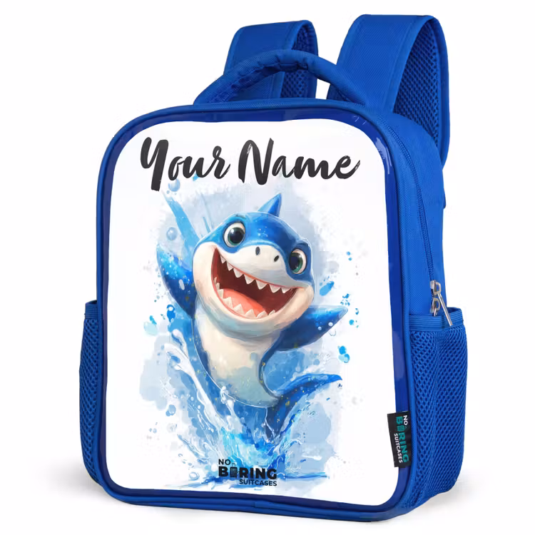 Kids backpack - Blue - Shark - Teeth - Water — 3