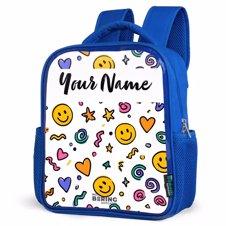 Kids backpack - Blue - Smiley - Heart - Star — 3