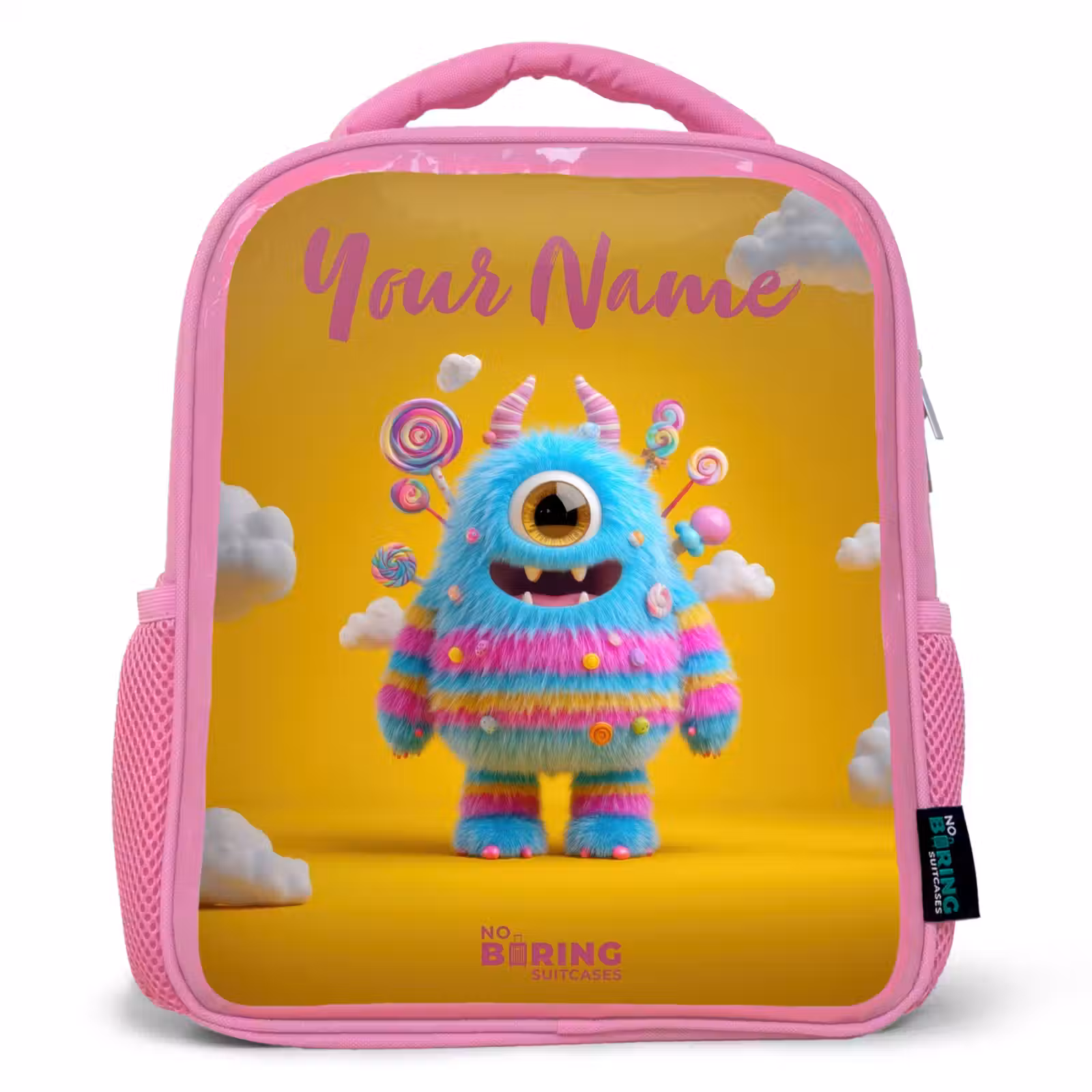 Kids backpack - Pink - Candy - Monster - Rainbow — 1