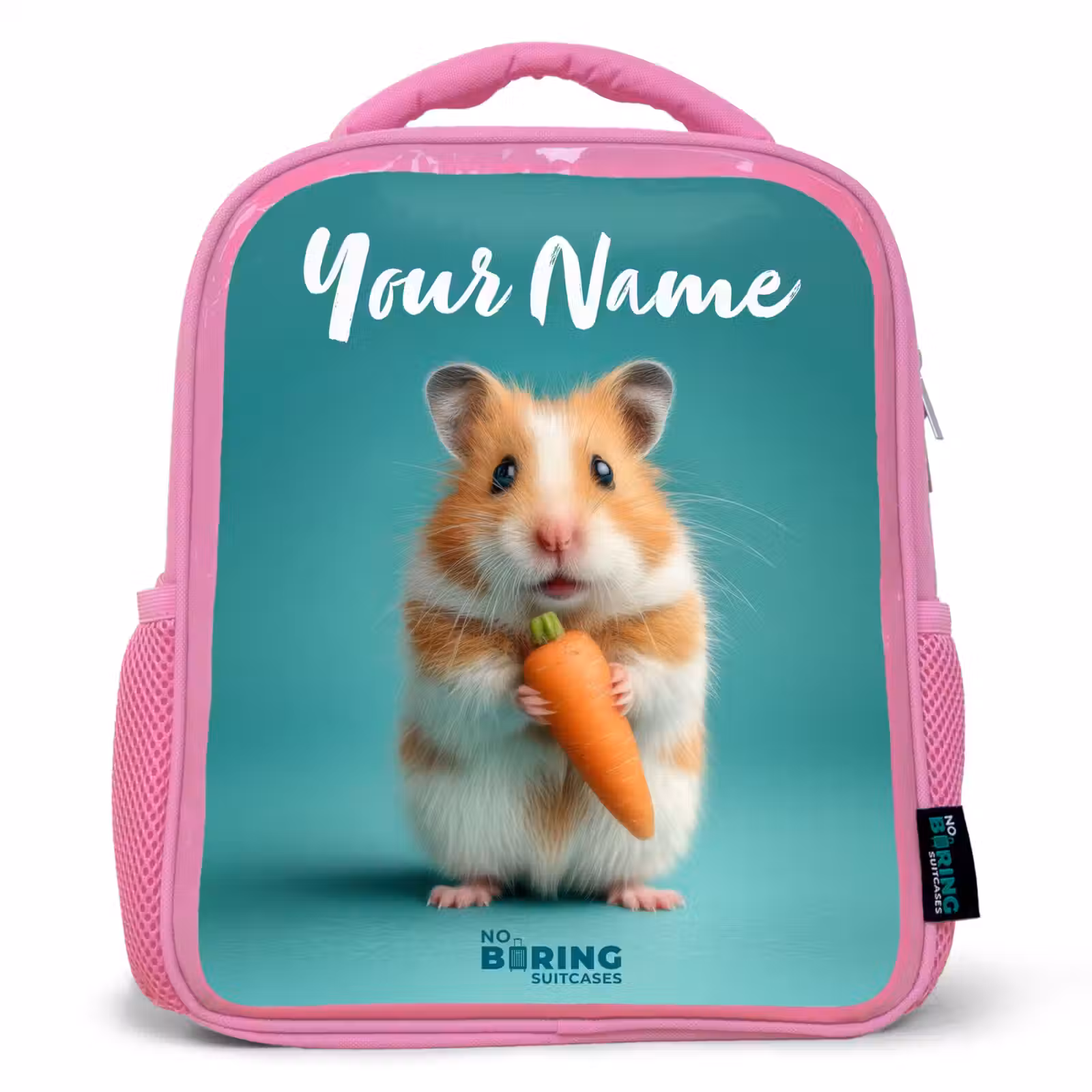 Kids backpack - Pink - Hamster - Carrot - Animal — 1