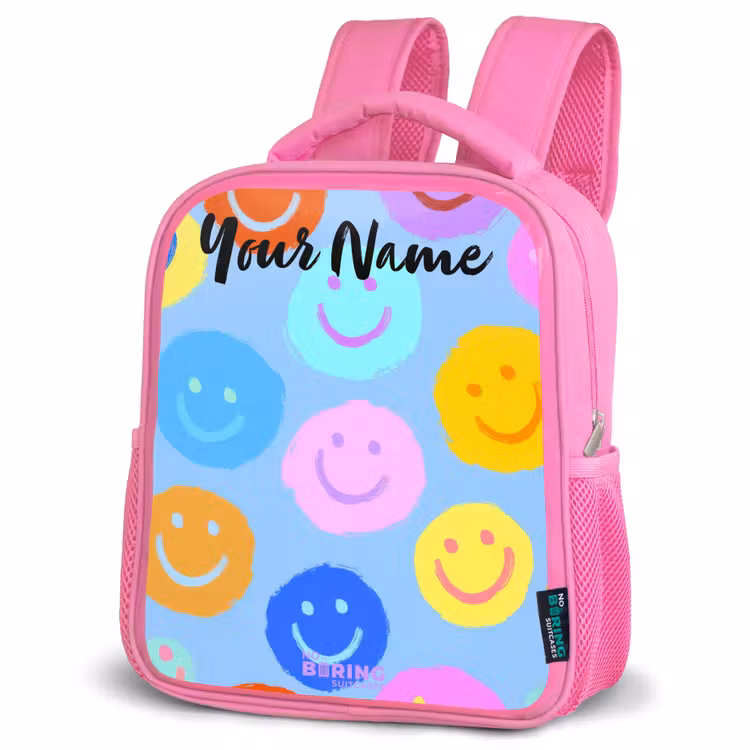 Kids backpack - Pink - Cheerful pattern of smileys — 4