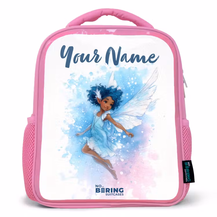 Kids backpack - Pink - Flying fairy in shades of blue — 1