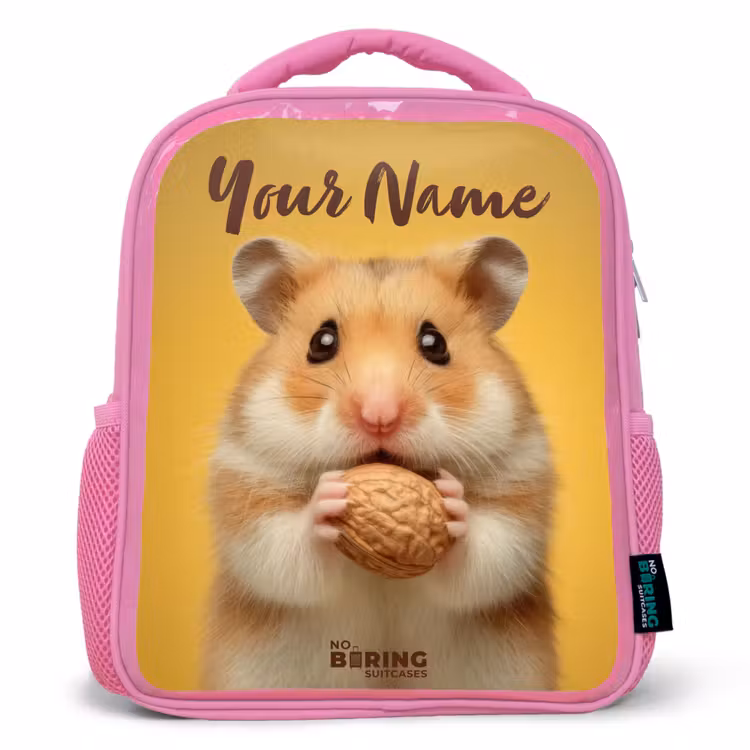 Kids backpack - Pink - Hamster - Walnut - Animal — 1