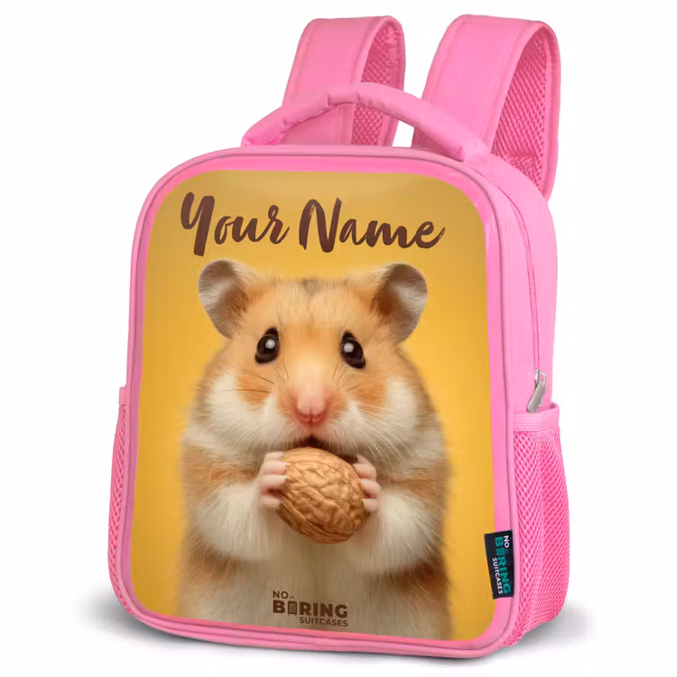 Kids backpack - Pink - Hamster - Walnut - Animal — 4