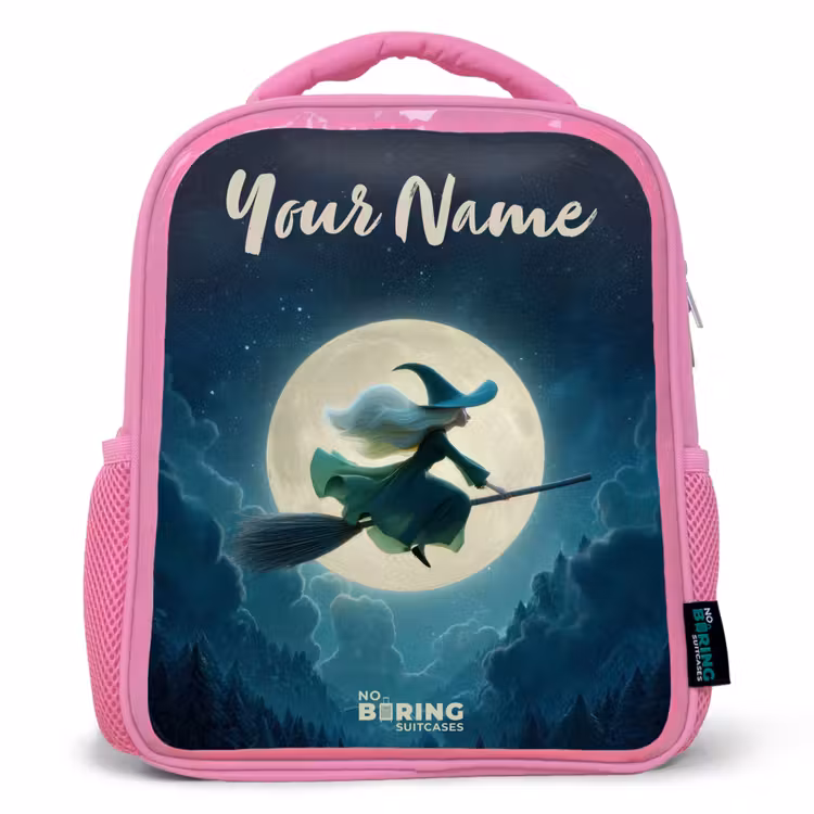 Kids backpack - Pink - Night Flight over the Forest — 1