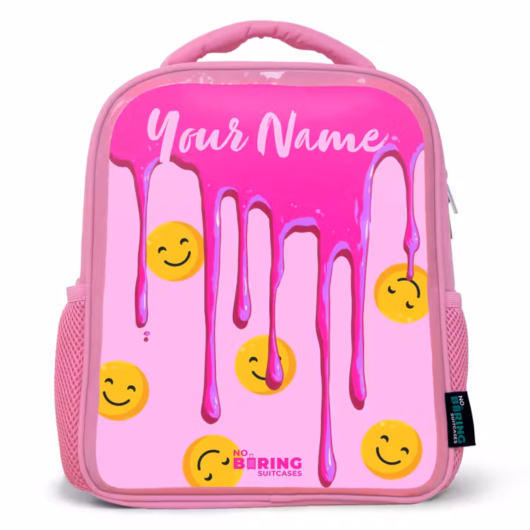 Kids backpack - Pink - Paint - Smiley face - Pink — 1
