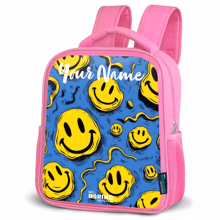 Kids backpack - Pink - Smiley - Blue - Yellow — 4