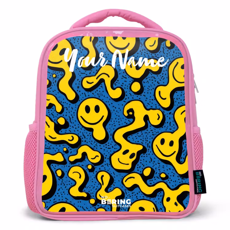 Kids backpack - Pink - Smiley - Yellow - Blue — 1