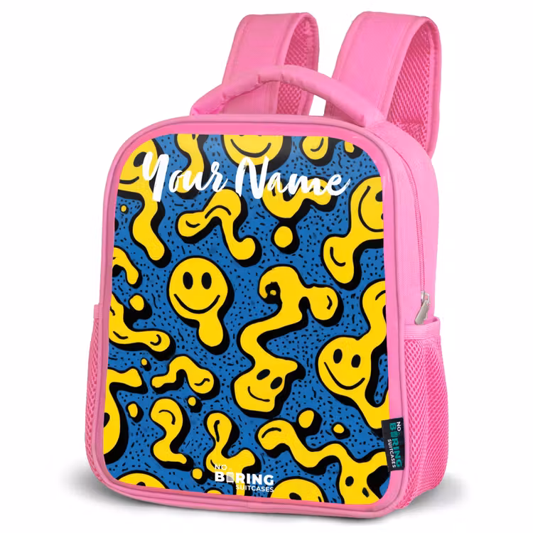 Kids backpack - Pink - Smiley - Yellow - Blue — 4