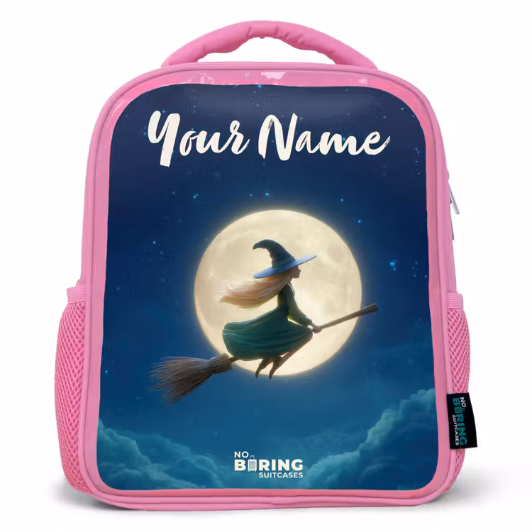 Kids backpack - Pink - Witch in Moonlight Flight — 1