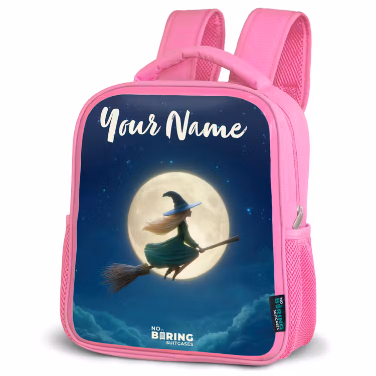 Kids backpack - Pink - Witch in Moonlight Flight — 4