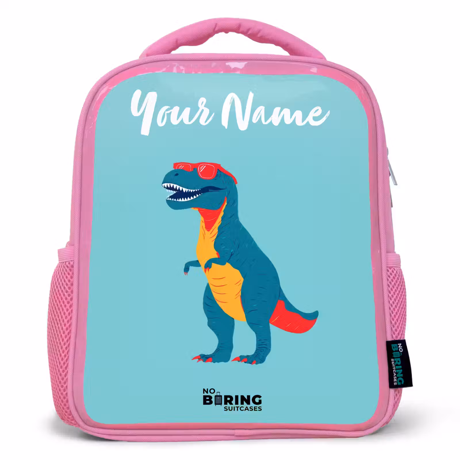 Kids backpack - Pink - Dino - Animal - Sunglasses — 1