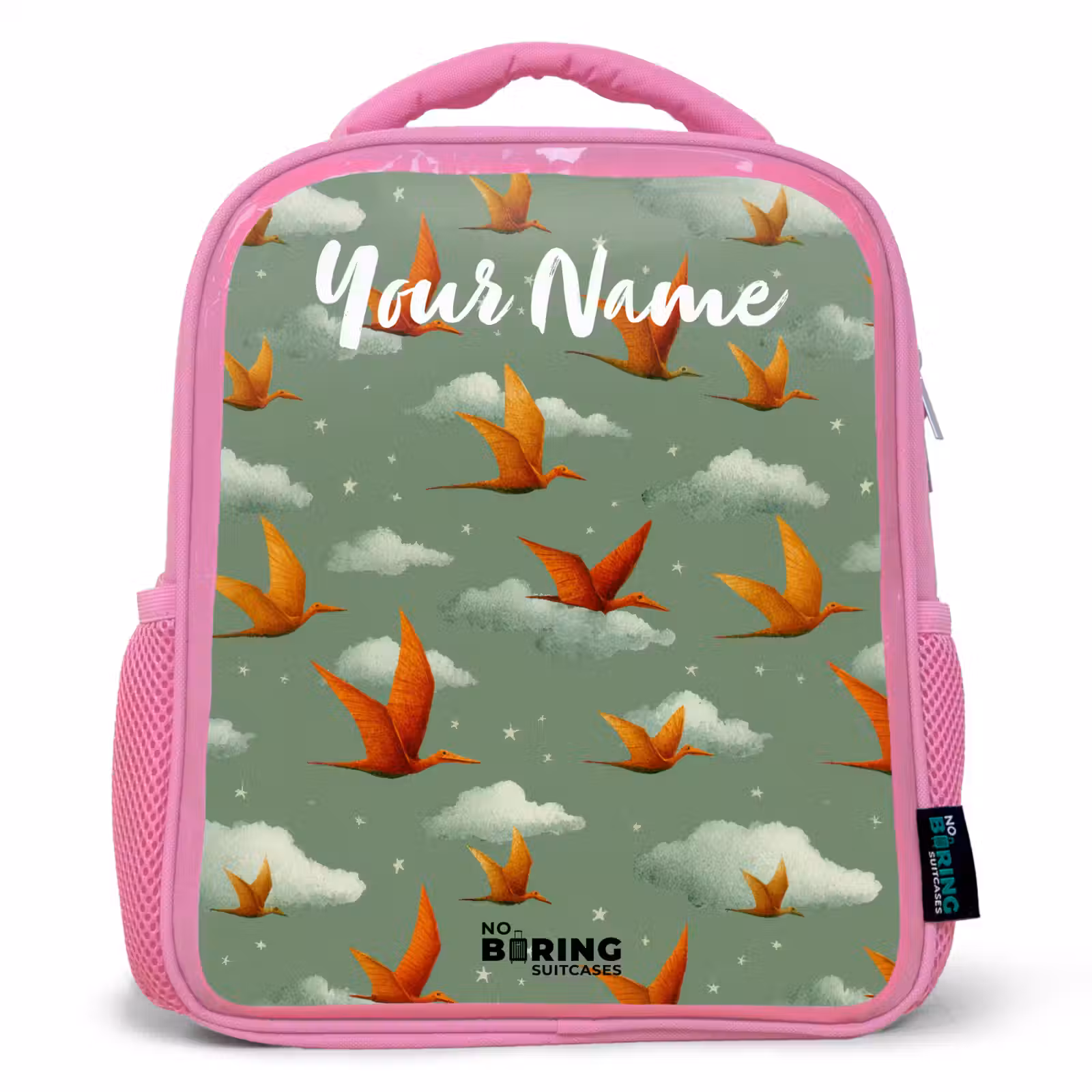 Kids backpack - Pink - Pattern - Dino - Pterosaurs — 1