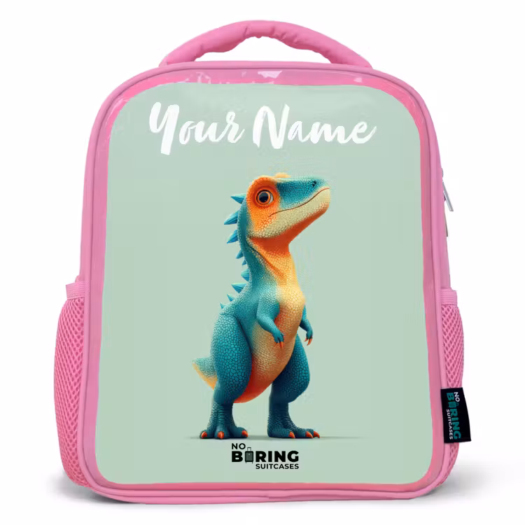 Kids backpack - Pink - Dino - Animal - Green - Orange — 1