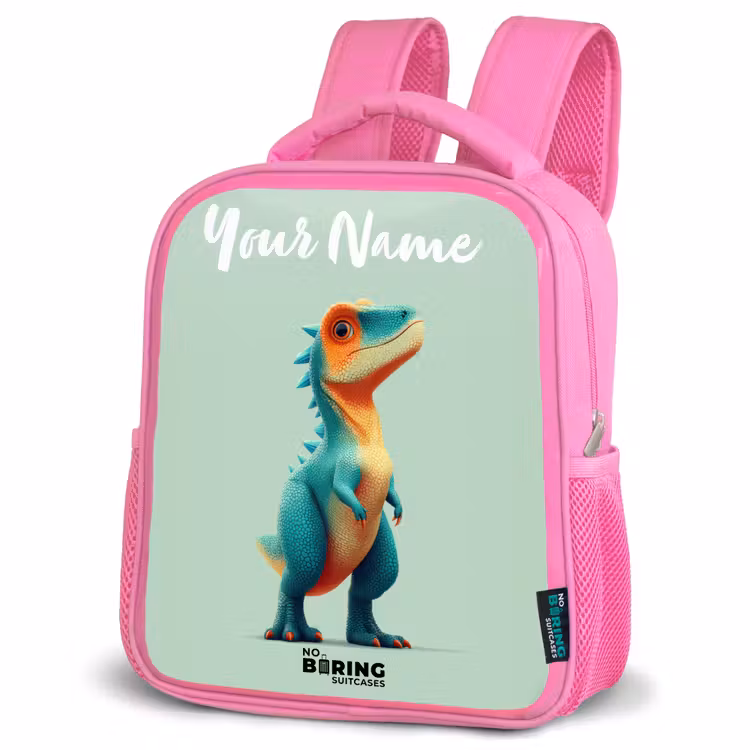 Kids backpack - Pink - Dino - Animal - Green - Orange — 4