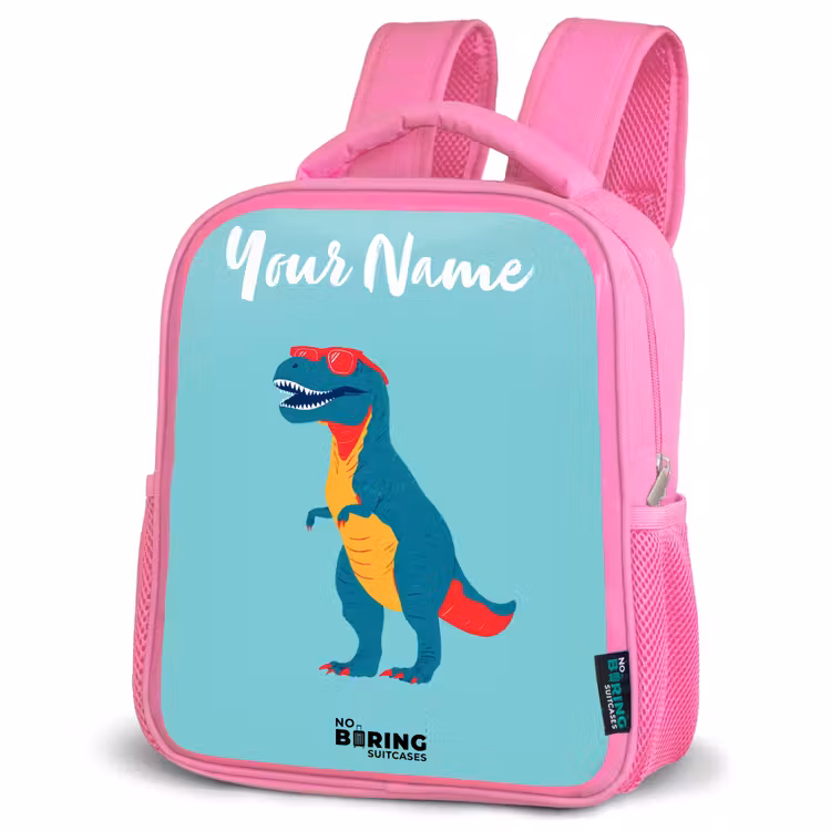 Kids backpack - Pink - Dino - Animal - Sunglasses — 4