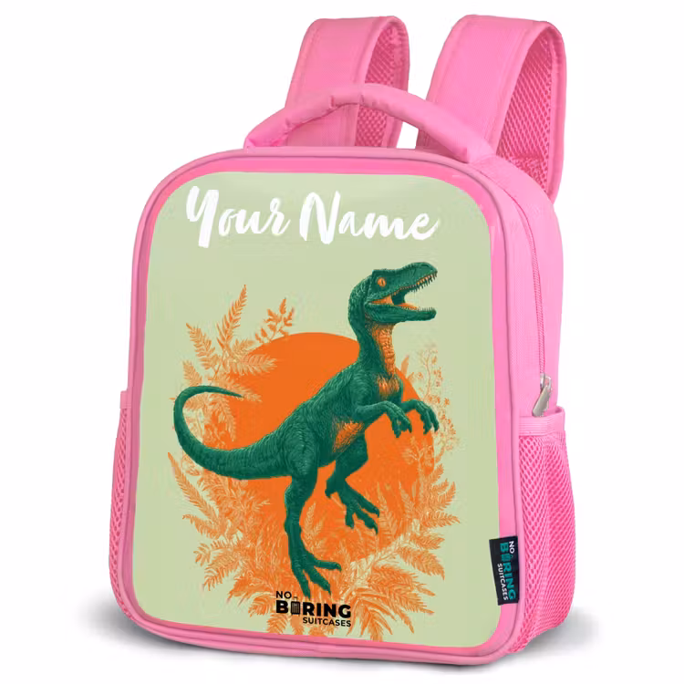 Kids backpack - Pink - Dino - Nature - Green — 4