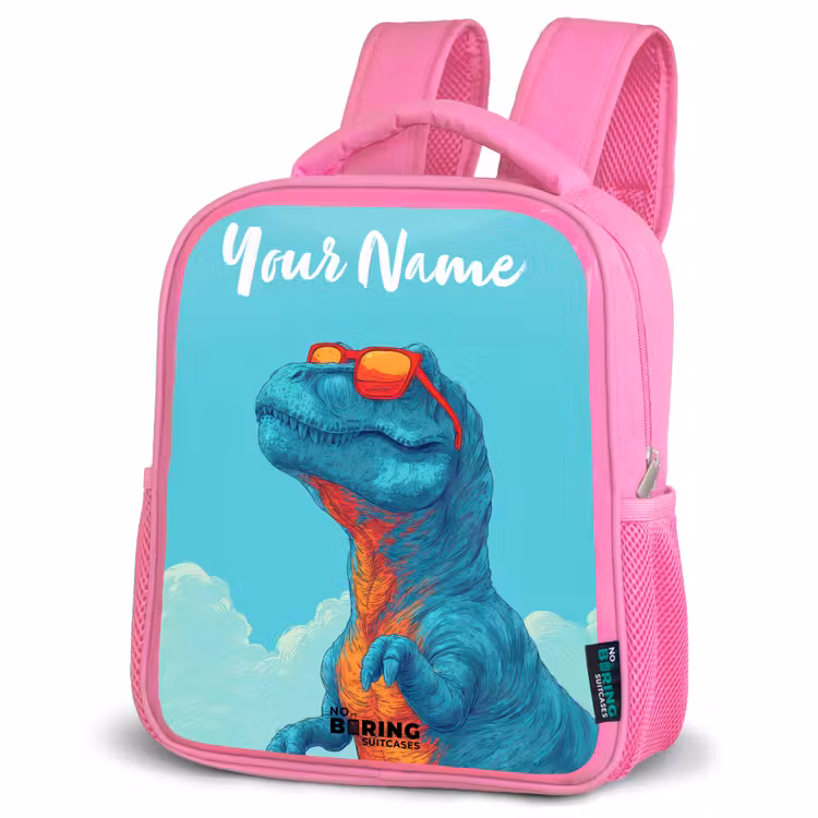 Kids backpack - Pink - Dino - Sunglasses - Blue — 4