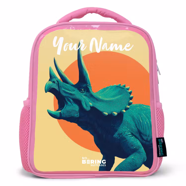 Kids backpack - Pink - Dino - Triceratops - Animal — 1