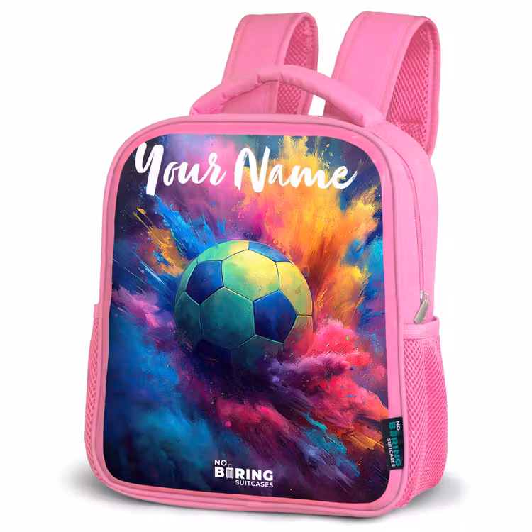 Kids backpack with name - Pink - Neon - Ball - Colorful — 4