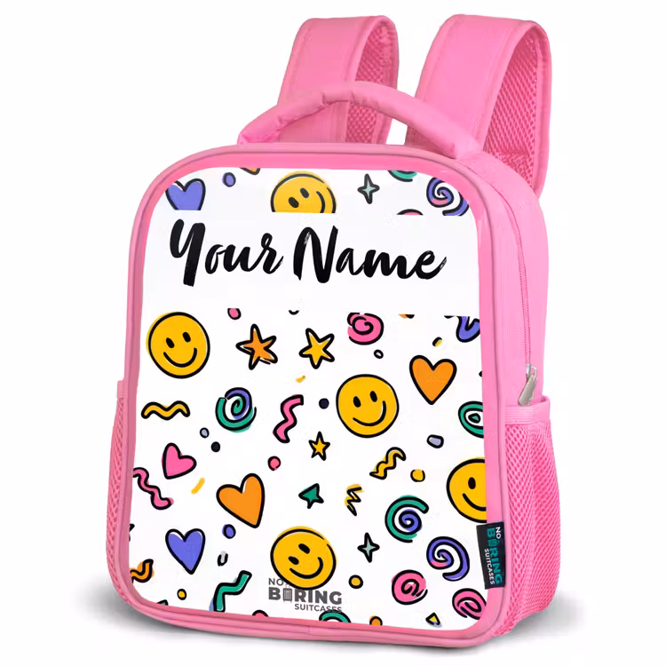 Kids backpack - Pink - Smiley - Heart - Star — 4