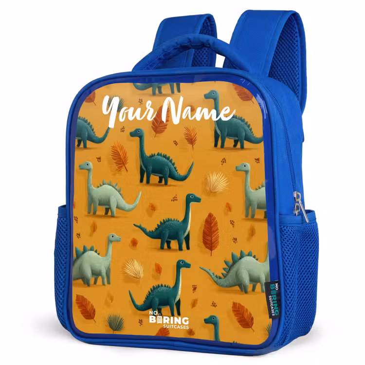 Kids backpack - Blue - Dino - Animals - Pattern — 3