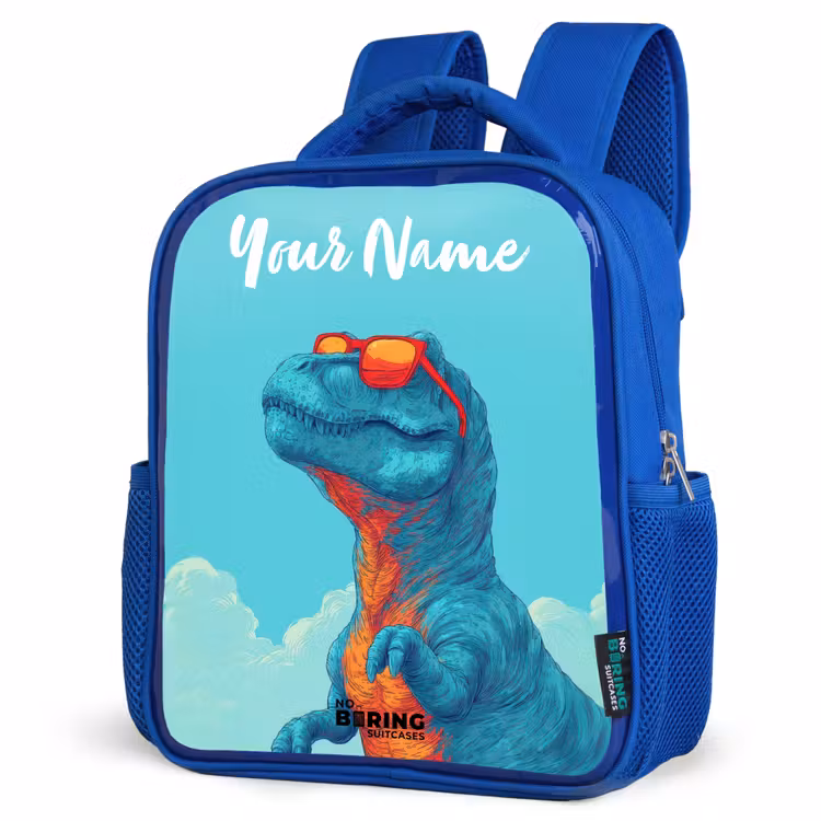 Kids backpack - Blue - Dino - Sunglasses - Blue — 3